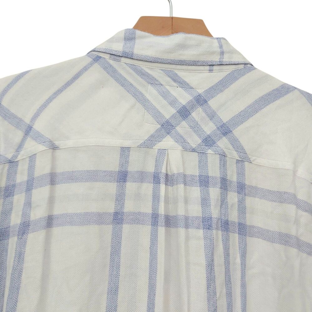 Rails Shirt Womens Medium White Blue Plaid Long Sleeve Button Soft Casual Preppy - Picture 5 of 10
